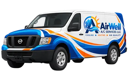 AirWell A/C Services LLC branded HVAC service van